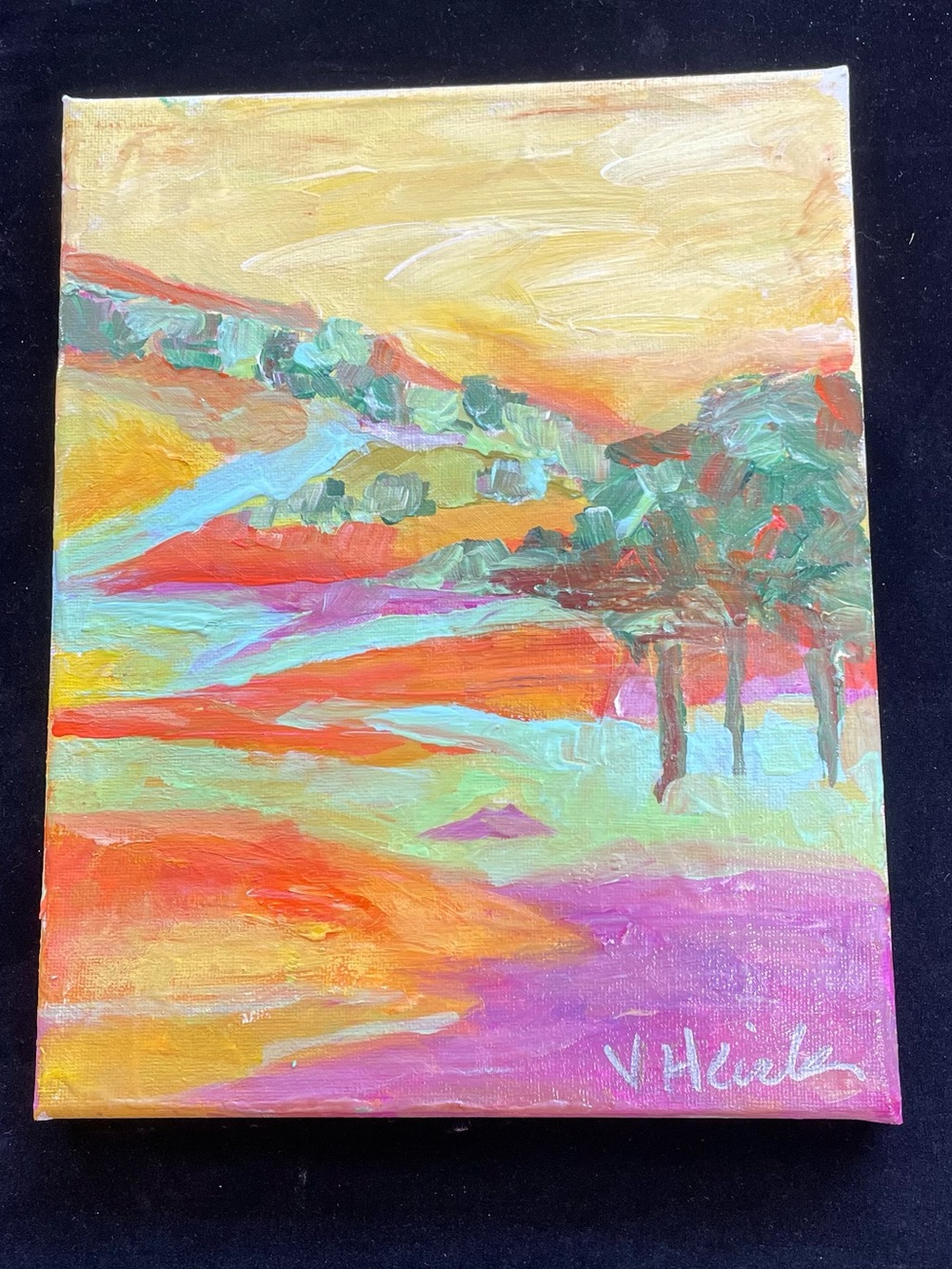“Morning Sunshine Acrylic Painting Original Painting Small 10”x8”Handmade - Picture 3 of 12